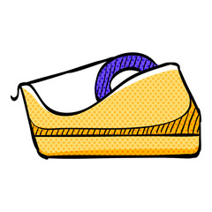 Tape dispenser halftone icon hand drawn color vector illustration