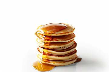 A stack of pancakes with syrup on top