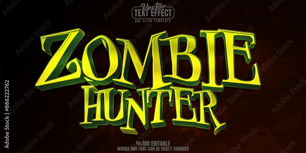 Wall mural zombie editable text effect, customizable horror and undead 3d font style