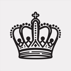 Crown Royal King cap silhouette vector on a white background