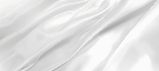 Naklejka premium Abstract, Flowing White Silk Fabric Background With Elegant Drapery, Luxurious Textile Texture