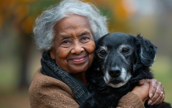 An elderly African American man smiles broadly as he rides a bicycle through a green, lush park