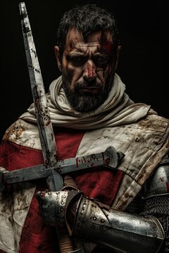 Portrait of a warrior monk of the Templar Order