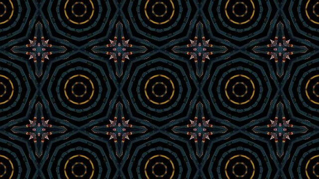 3D rendering of cool futuristic kaleidoscope patterns in purple and black vibrant colors