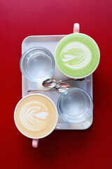 Coffee and matcha latte aesthetic