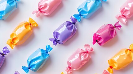 Colorful Wrapped Candies in a Diagonal Pattern