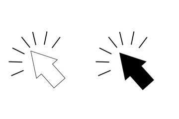 Set of cursor click icons