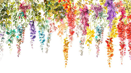 Fototapeta premium PNG Colorful hanging floral illustration