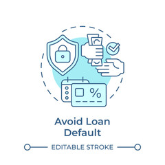 Avoid loan default soft blue concept icon. Financial stability, asset control. Round shape line illustration. Abstract idea. Graphic design. Easy to use in infographic, presentation