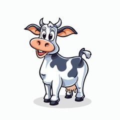 Beautiful cute cow vector cartoon illustration