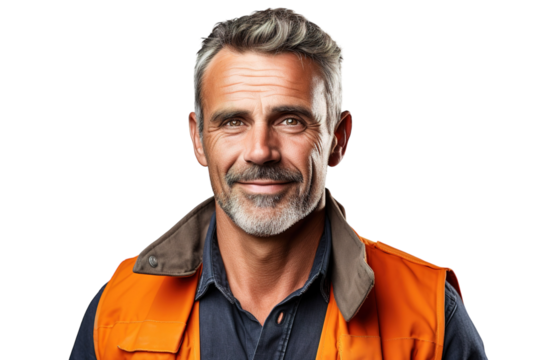 A Man's Confident Smile Against a White Background on a White or Clear Surface PNG Transparent Background.