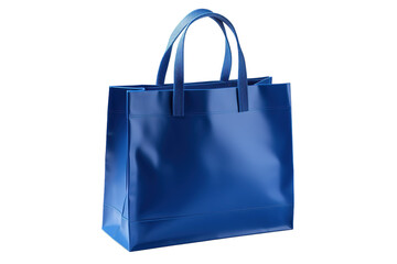A Vibrant Blue Tote Bag Ready for Shopping Adventures on a White or Clear Surface PNG Transparent Background.