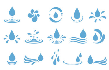 water droplets, drop,dribble, splash and wave design elements