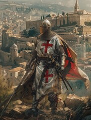 Naklejka premium Templar Knight in Jerusalem