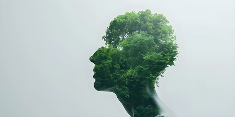 Exploring the Mental Health Impacts of Environmental Degradation Through Digital Art. Concept Environmental Degradation, Mental Health, Digital Art, Psychological Impact, Climate Change