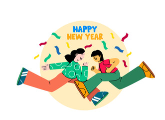 cream green new year 3d illustration