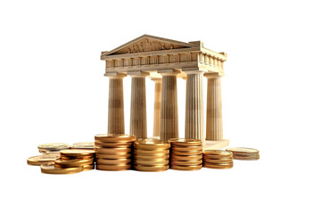 A Miniature Temple of Wealth and Prosperity on a White or Clear Surface PNG Transparent Background.