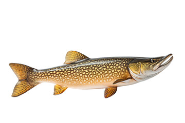 Obraz premium A Spirited Speckled Trout Glides Through Clear Waters on a White or Clear Surface PNG Transparent Background.