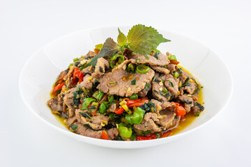 Chinese food: Spicy basil fried beef