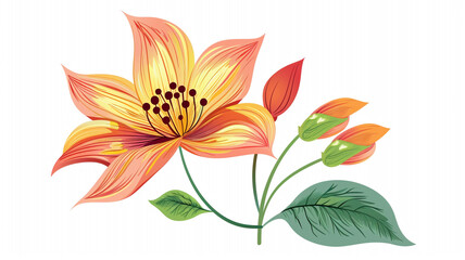 Fototapeta premium Petunia colorful flower watercolor isolated on white background. petunia flower, colorful petunia, watercolor petunia, flower watercolor, petunia illustration, botanical art, floral watercolor,