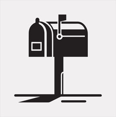 Mailbox symbol silhouette vector on white background