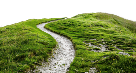 PNG  Serene winding grassy hill path