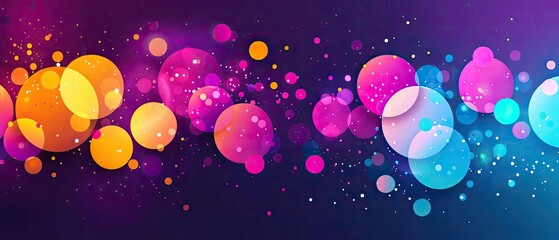 Colorful Chaos Vibrant Dots and Complementary Shades in Flat Design Illustration