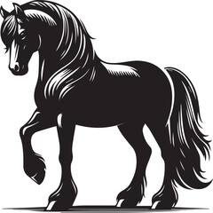 Equestrian horse and rider jumping silhouette. Vector illustration