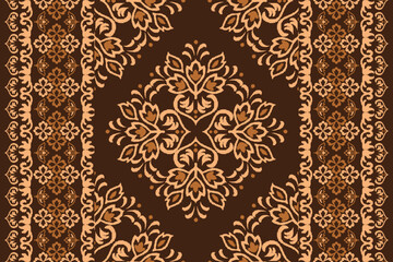 Motifs Ikat floral paisley embroidery background.geometric ethnic oriental pattern traditional.Aztec-style abstract. design for texture, fabric, clothing, wrapping, decoration