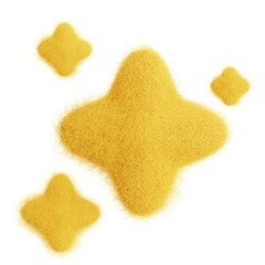 Stars isolated. Weather forecast icon. Climate elements. 3D Wool felt style illustration. 