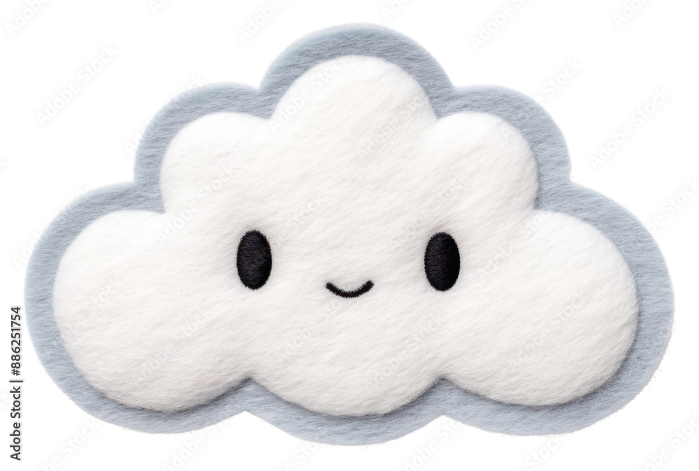 Wall mural PNG Felt stickers of a single cloud outdoors cushion snowman.