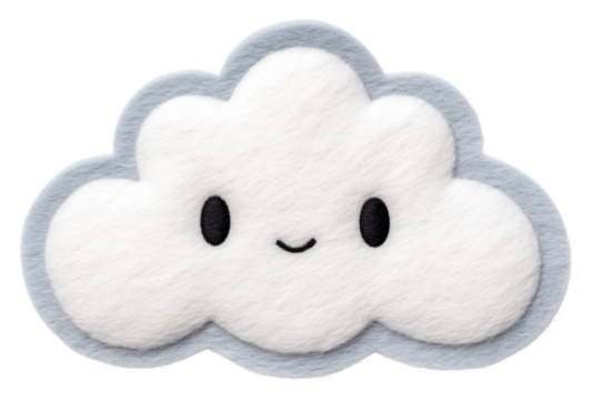 PNG Felt stickers of a single cloud outdoors cushion snowman.