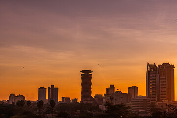 Fototapeta premium sunset over the city