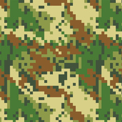 Camouflage pixel pattern for hunting. Military texture. Abstract army background for cloths