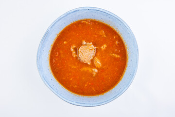 Summer appetizer hot and sour tomato beef soup