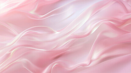 background, soft pink, shiny veil on a light background, 3 d illustration, abstract minimalism