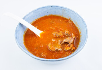 Summer appetizer hot and sour tomato beef soup