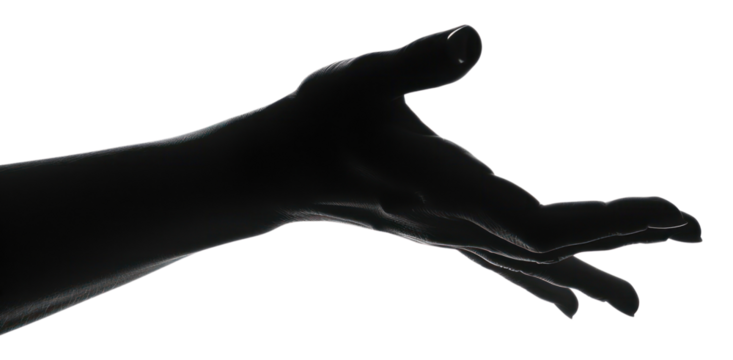 PNG Silhouette hand finger person.