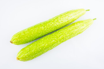 Fresh cucumbers on white background