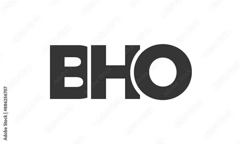 Poster bho logo design template with strong and modern bold text. initial based vector logotype featuring s