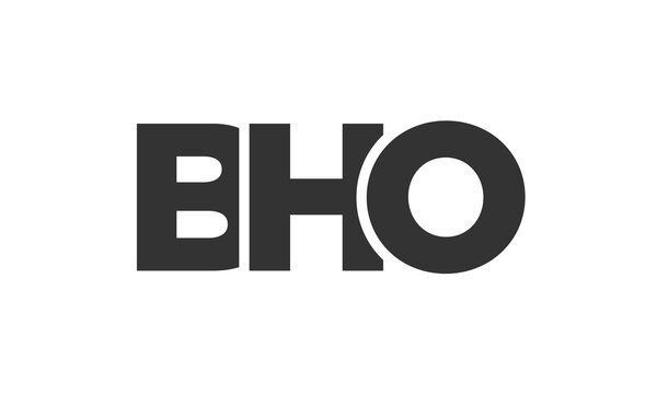 BHO logo design template with strong and modern bold text. Initial based vector logotype featuring simple and minimal typography. Trendy company identity.