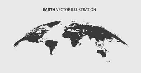 Earth and ray with golden color on black for decoration background, vector illustration