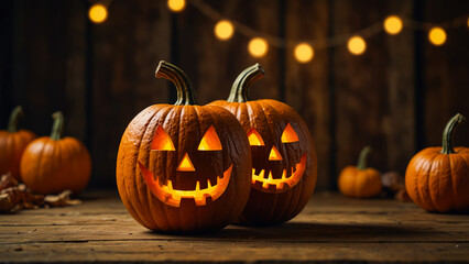 Fototapeta premium halloween pumpkin on a black background