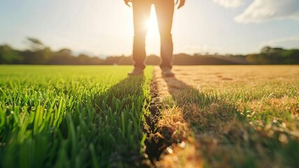 a businessman discussing the economic divide caused by climate change, field of dept deep odject, all cover focus text, for spacecopy