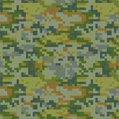 Camouflage pixel pattern for hunting. Military texture. Abstract army background for cloths