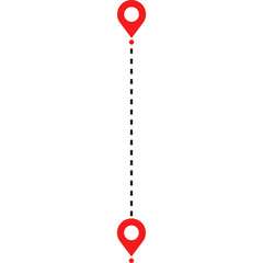 Travel Path, Map, Route, Gps Distance Icon