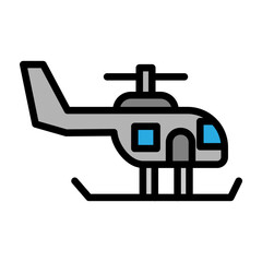 Helicopter Vector Filled Icon Design