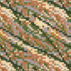 Camouflage pixel pattern for hunting. Military texture. Abstract army background for cloths