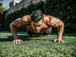 Fototapeta premium man doing push ups