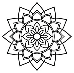 Beautiful silhouette mandala design vector Art & Illustration